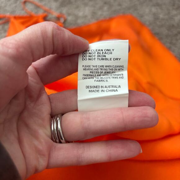 ELIATT Visitant Satin Maxi Dress in Papaya Orange Cut Out Maxi Sz S - Picture 10 of 16